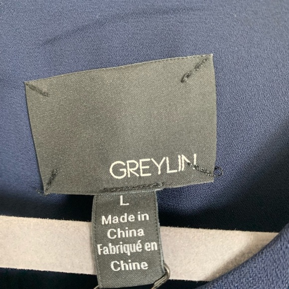 Greylin Artemis Navy Cutout Cropped Jumpsuit, Size Large - Picture 7 of 9